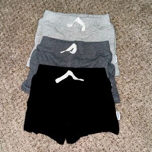 Gerber Baby Boy Shorts – 3-Pack (Light Grey, Dark Grey, Black) – 6-9 Months